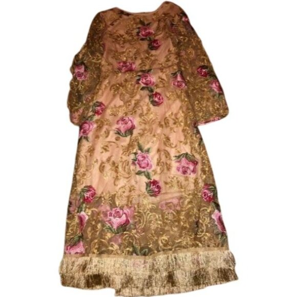 Wow Luxury Runway Glamorous Roses Lace Party Prom Cocktail Evening Wedding Dress - Picture 8 of 12